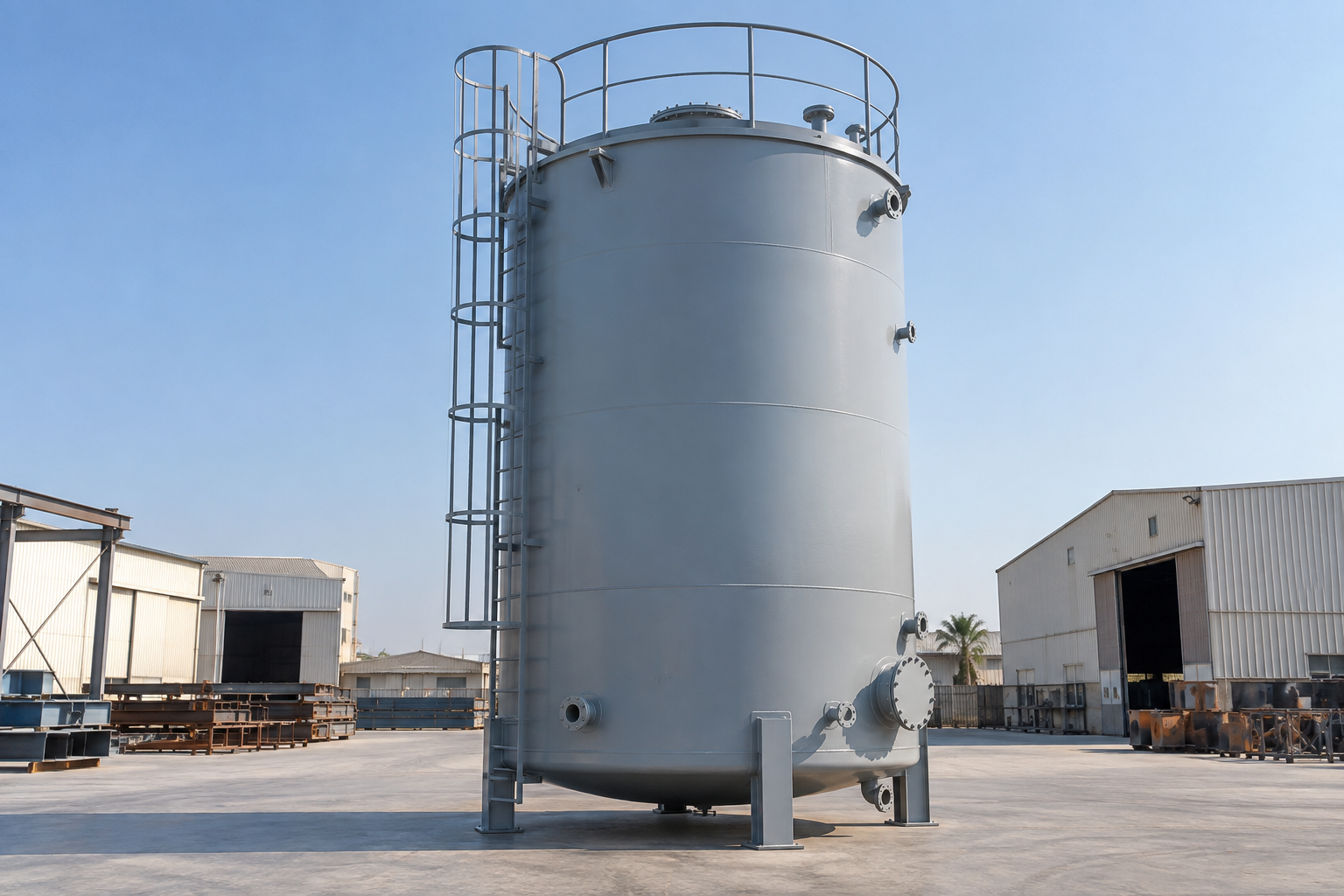 Concept visual of a fabricated vertical industrial steel tank
