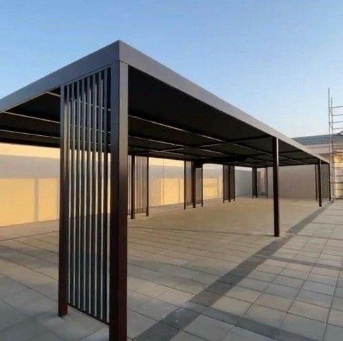 Steel parking shade structure