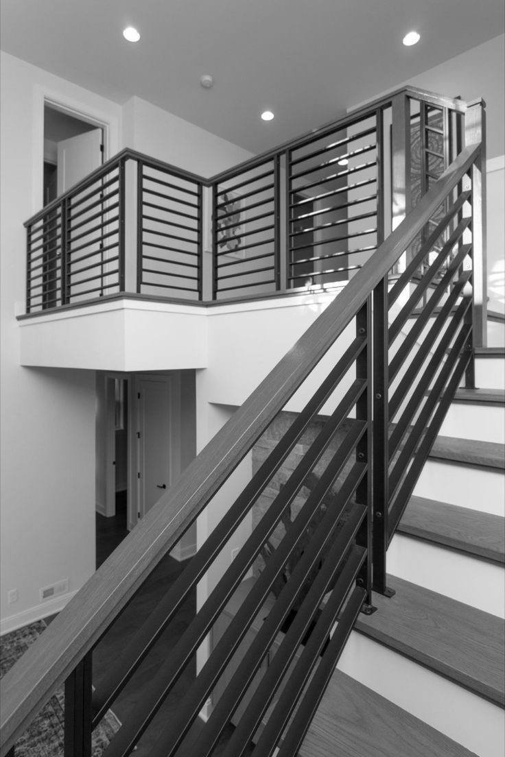 Modern steel staircase and railings